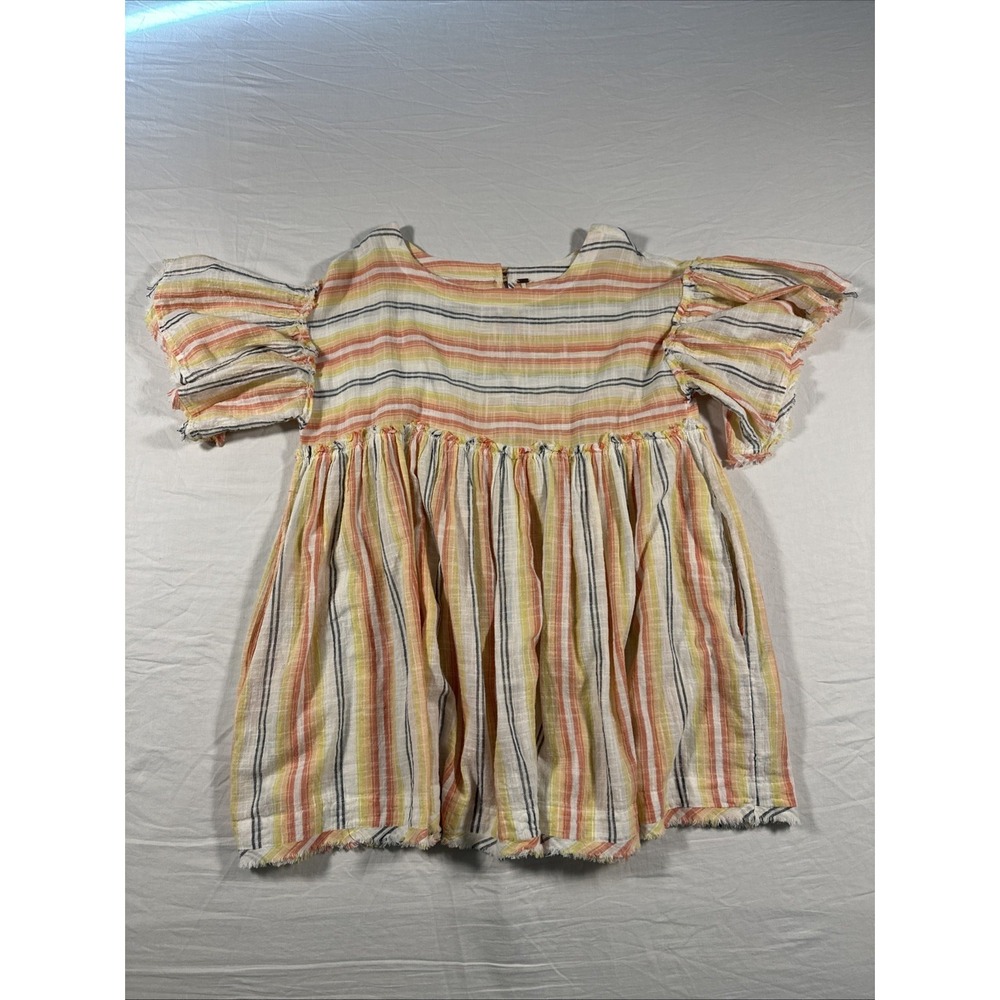 Free People Summer Nights Striped Dress in Yellow‎ Mini Size Medium